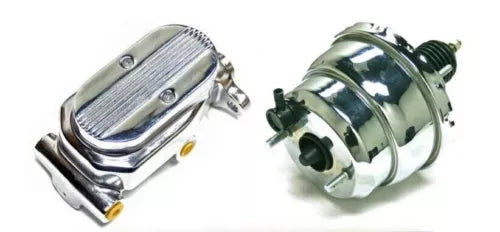 Bromskit Chrome 1 1/8" cyl, 8" booster