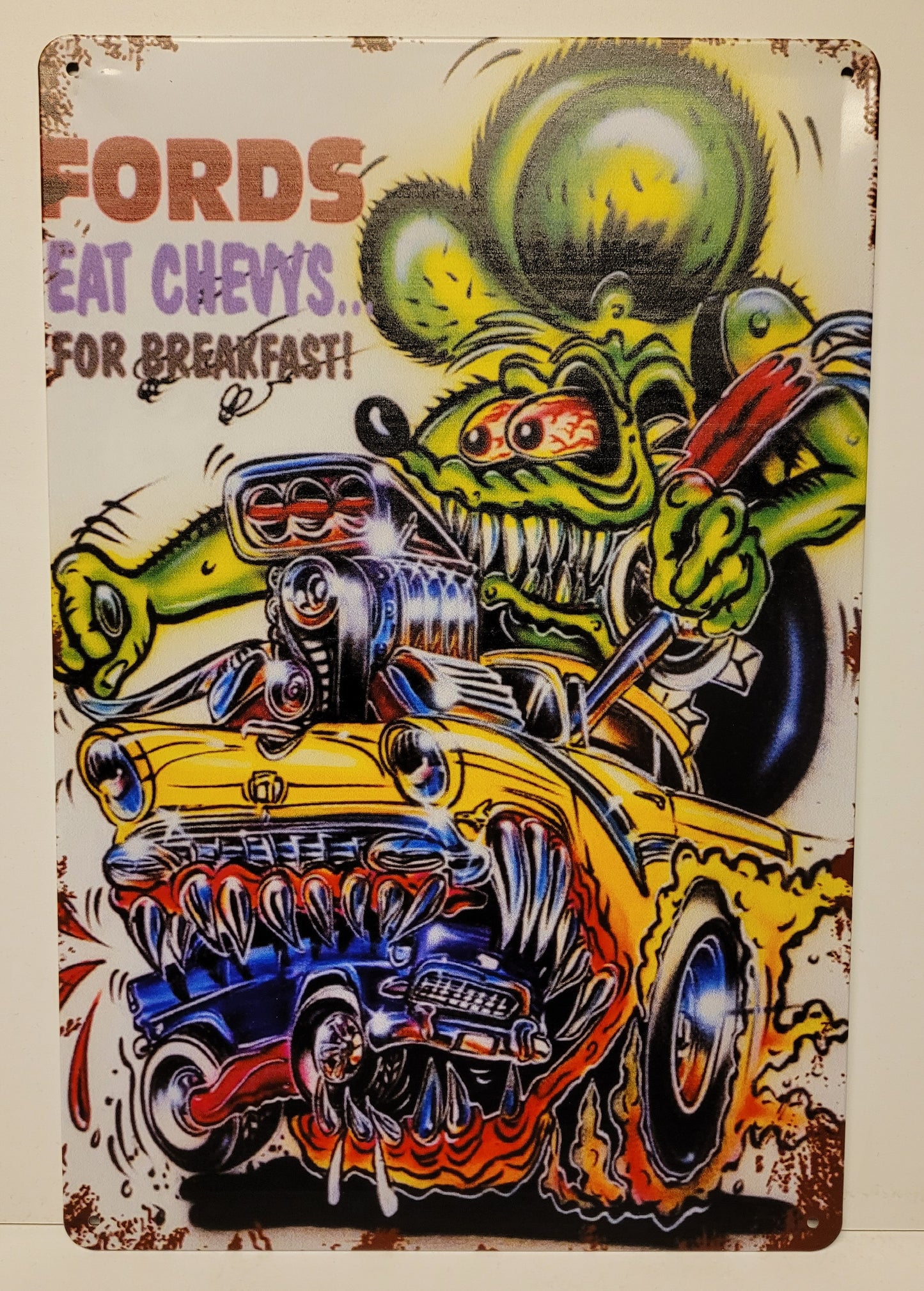 Plåtskylt Fords eat Chevys