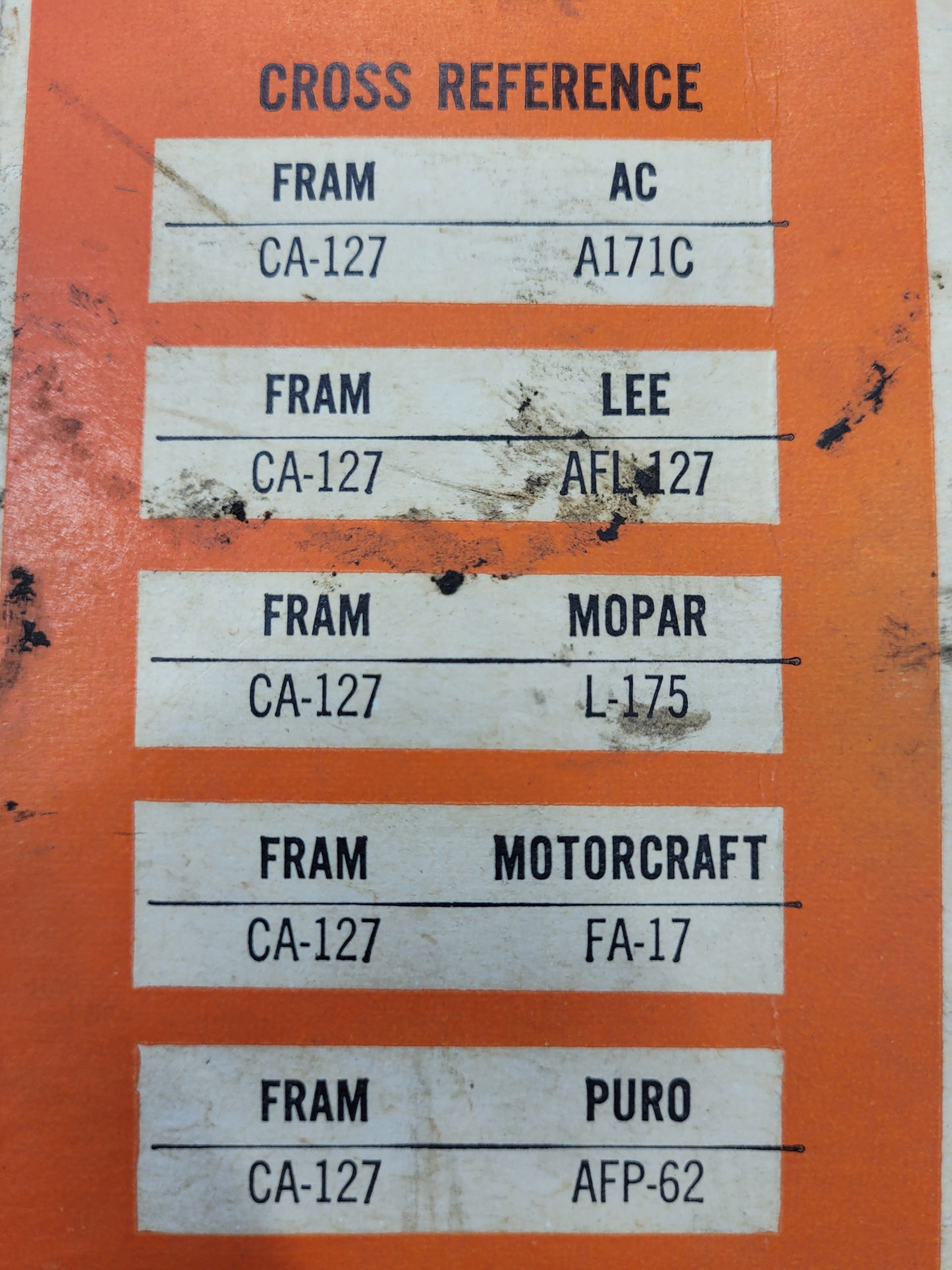 Luftfilter Fram CA127